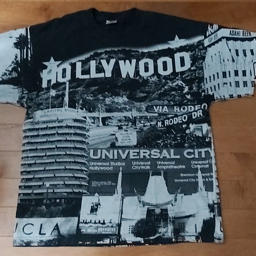Vintage all over print Hollywood tee shirt